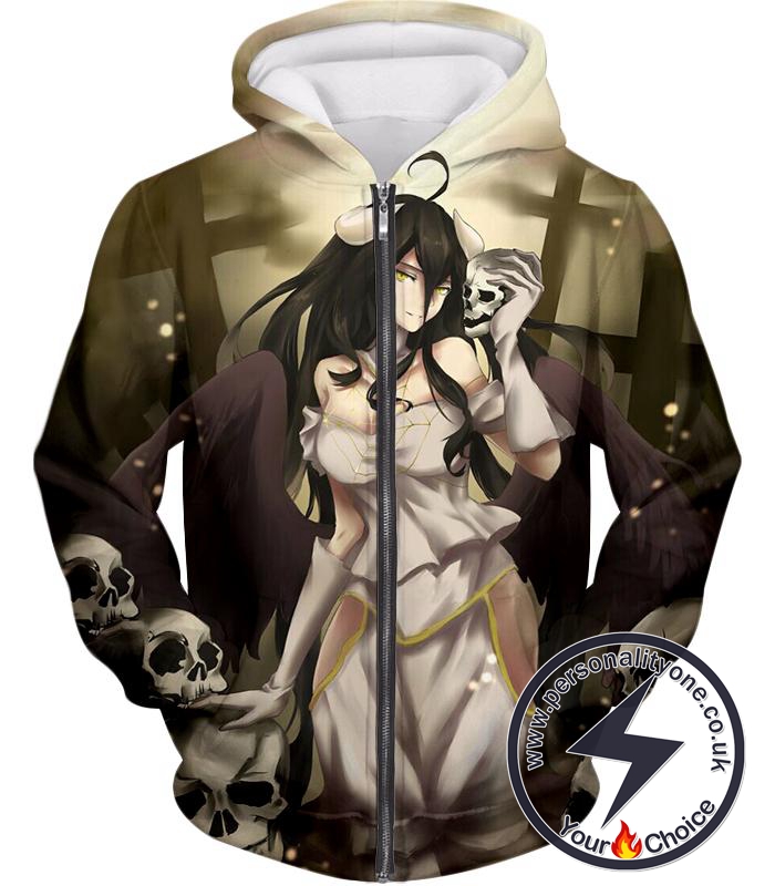 Overlord Beautiful Albedo Infatuated with Ainz Cool Promo Anime Graphic Zip Up Hoodie